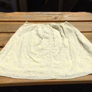 Yellow knee length skirt